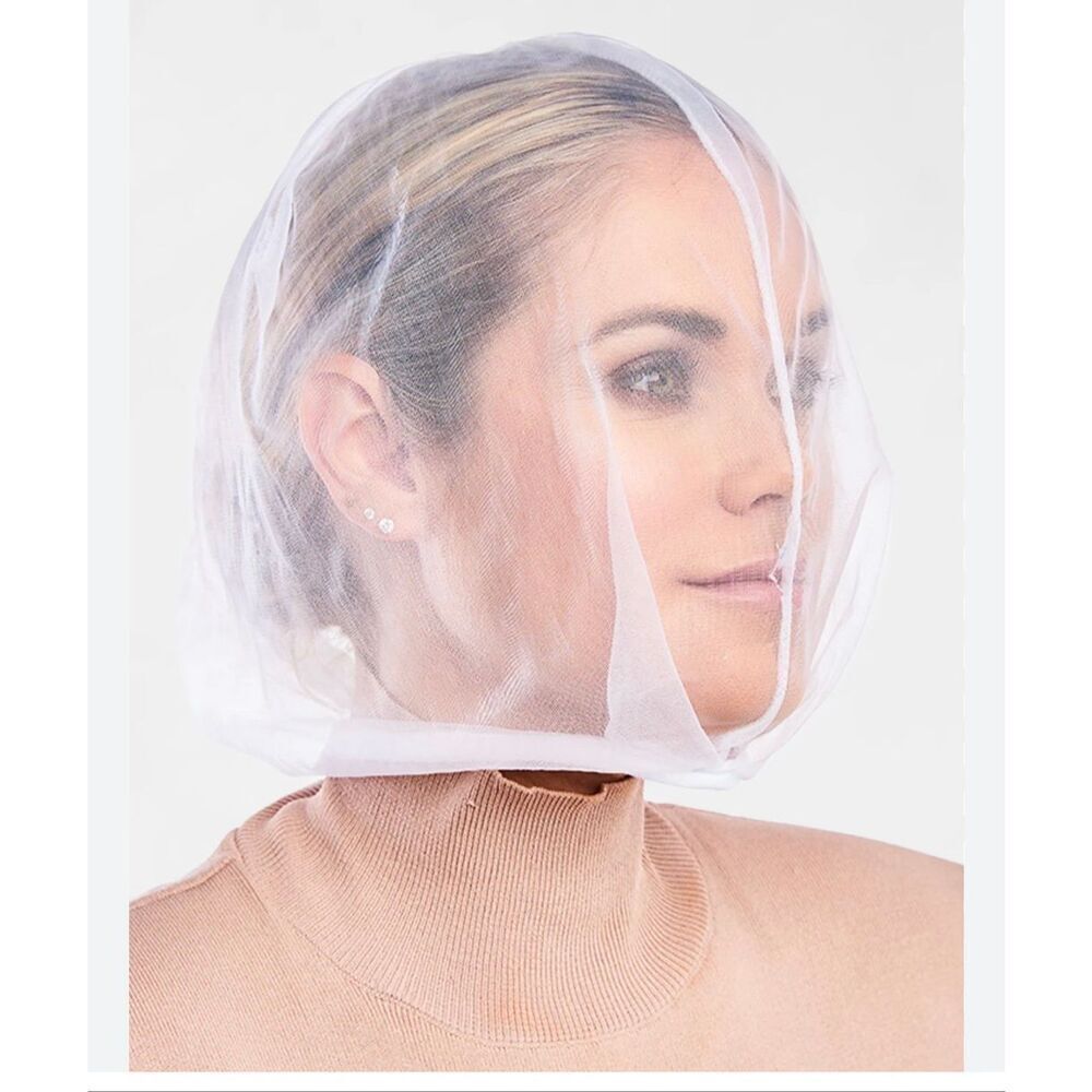 Betty Dain Creations head makeup face protector cover orange cream Sherbert mesh